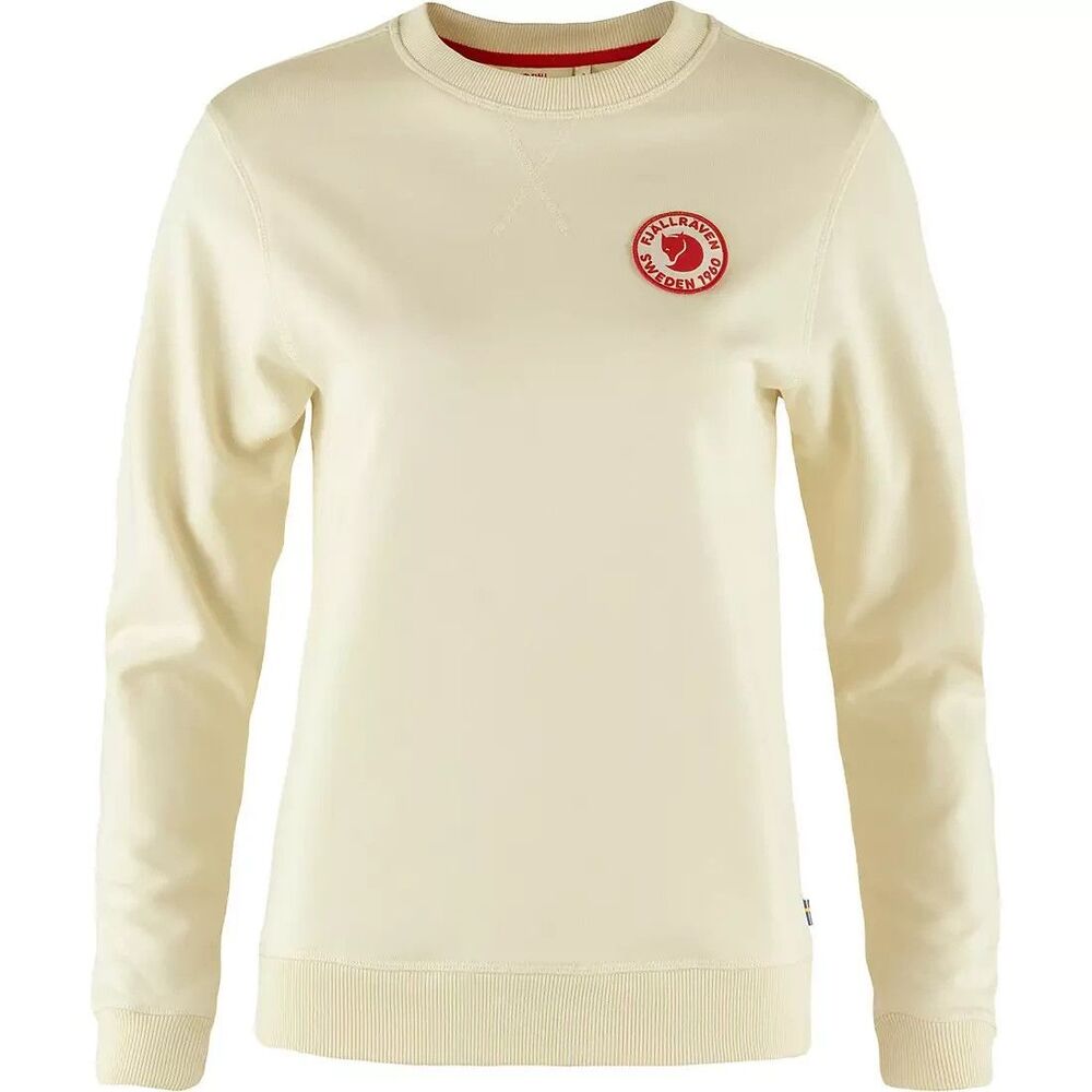 Fjällräven 1960 Logo Badge Sweater Womens L Chalk White Crewneck Sweatshirt NWT